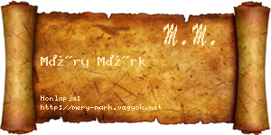 Méry Márk névjegykártya